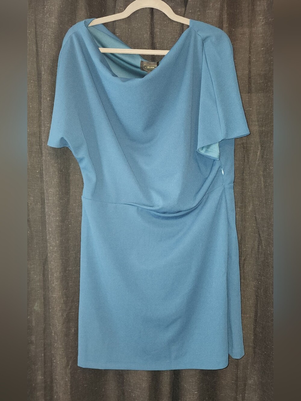 Alexia Admor Off Shoulder Lapis Green/Blue Short Sleeve NWT Size XL Cocktail